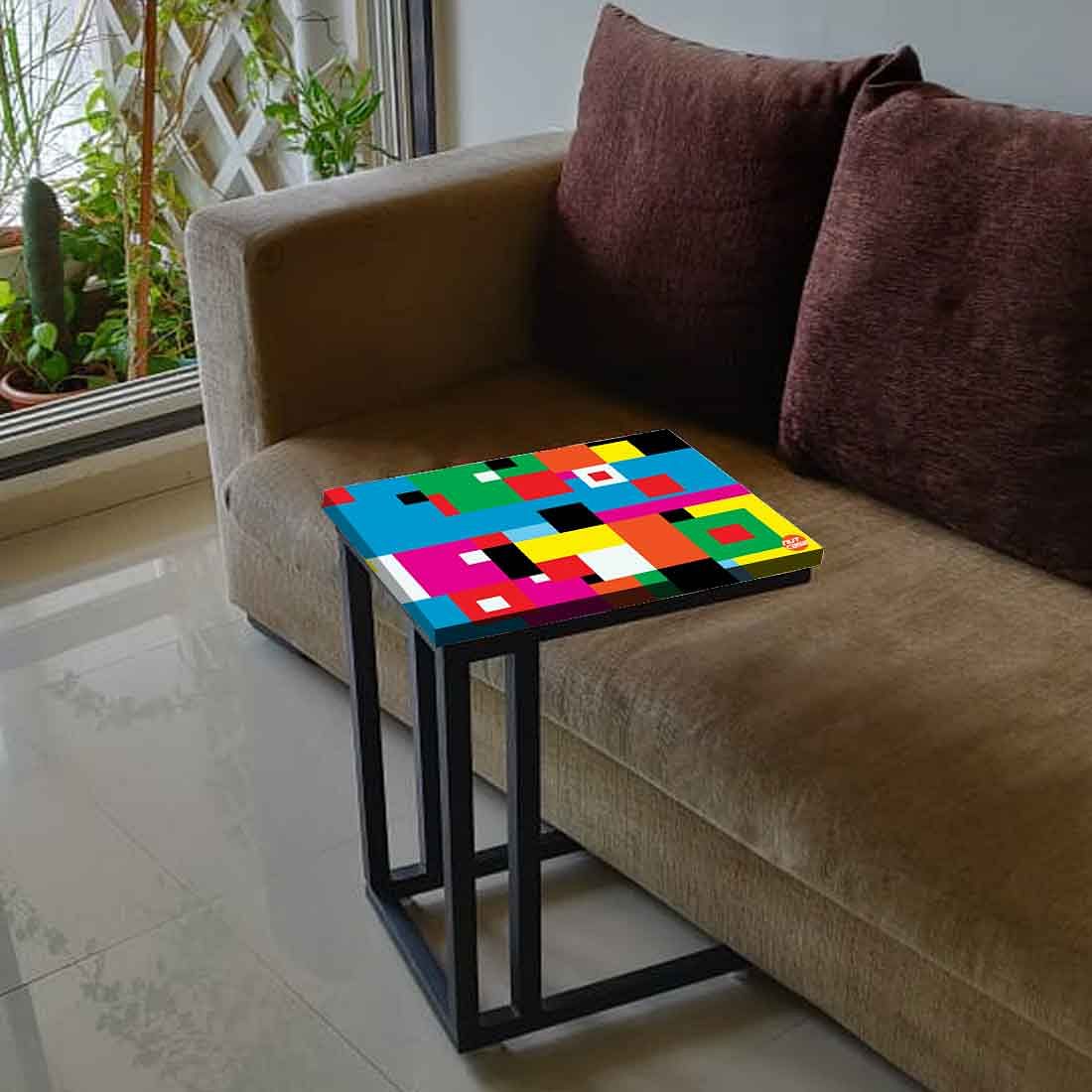 C Shaped Sofa Table  -  Colorful Pattern Nutcase