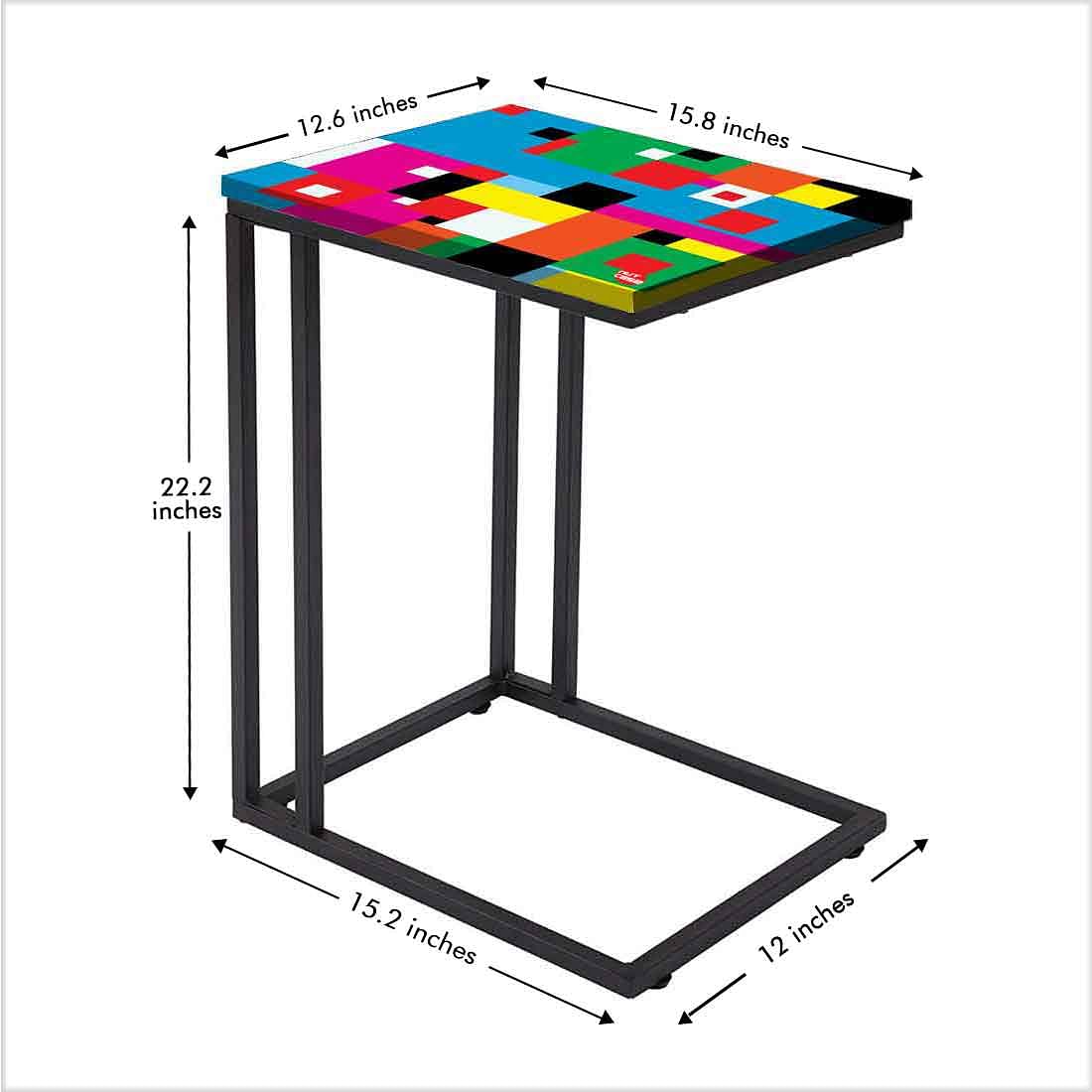 C Shaped Sofa Table  -  Colorful Pattern Nutcase