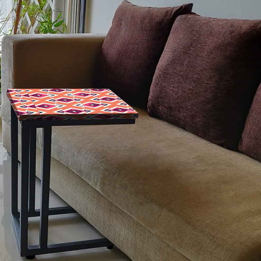 C Shaped Outdoor Table For Sofa - Diamond Pattern Nutcase