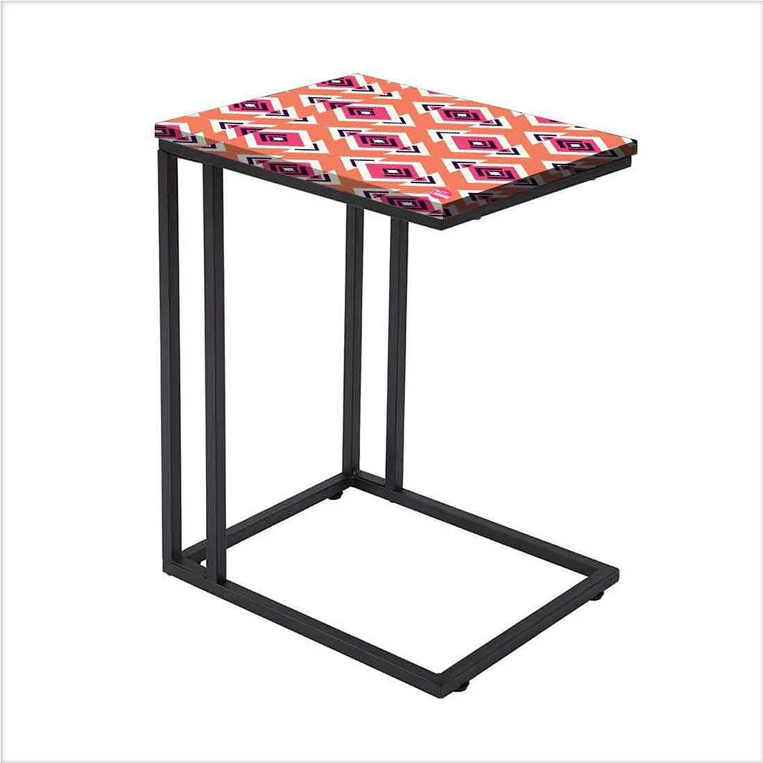 C Shaped Outdoor Table For Sofa - Diamond Pattern Nutcase