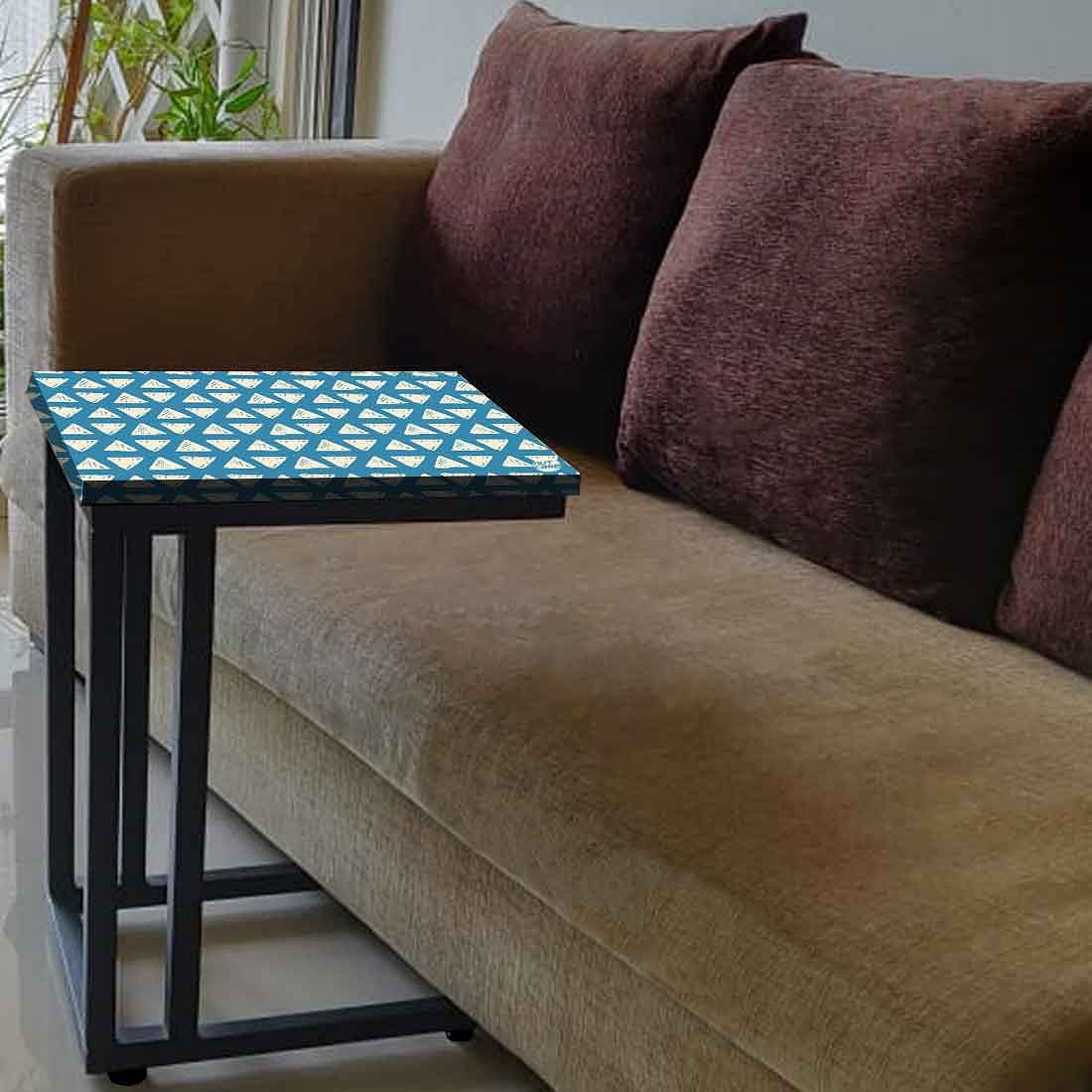 Designer Blue Metal C Table - White Triangle Nutcase