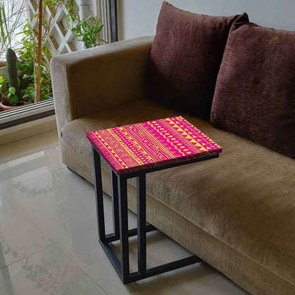 C Shaped End Table For Sofa - Pink Patterns Nutcase