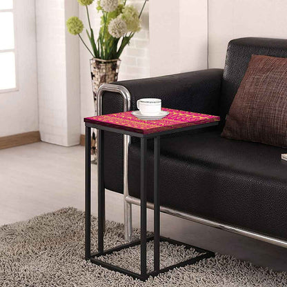 C Shaped End Table For Sofa - Pink Patterns Nutcase