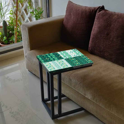 Small C Side Table For Sofa - Green Pattern Nutcase