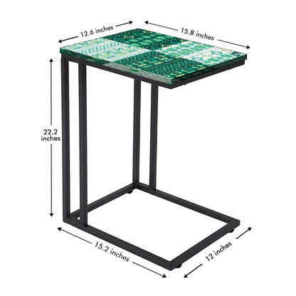 Small C Side Table For Sofa - Green Pattern Nutcase