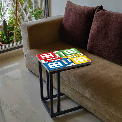 Designer White Metal C Table for Kids Children -Ludo Nutcase