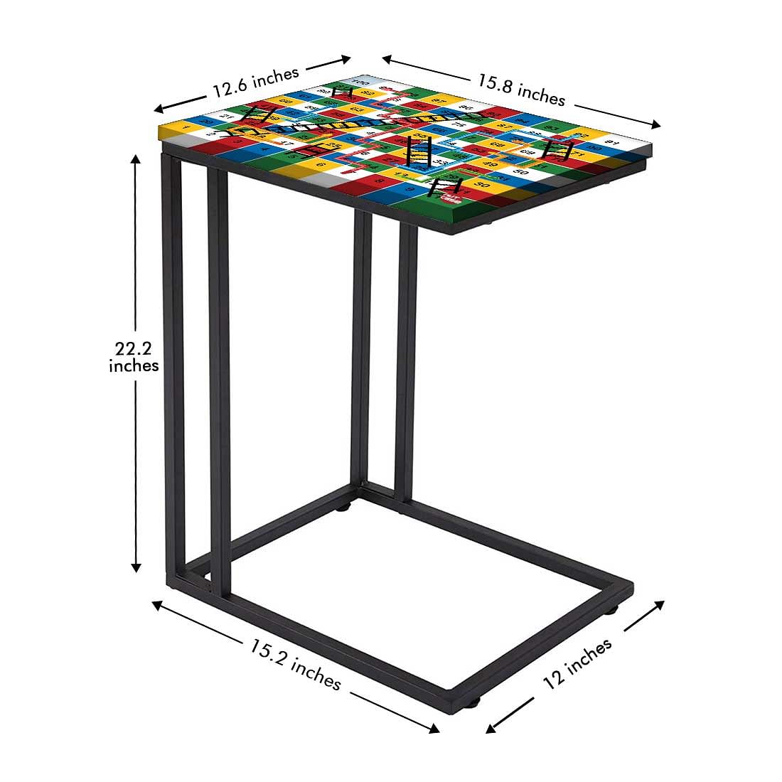 C Shaped Laptop Table for Kids -Snake & Ladder Multicolored Nutcase
