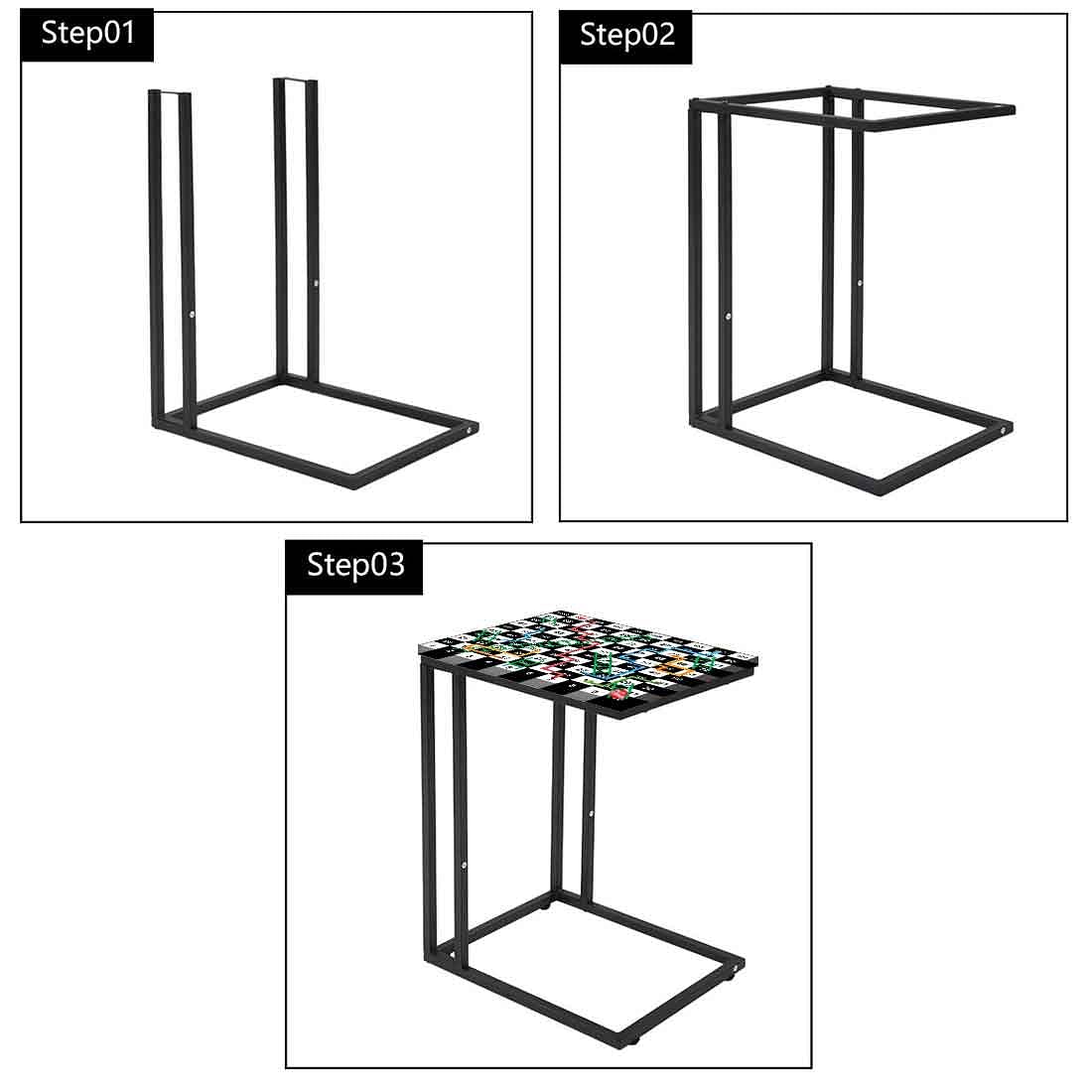 C Shaped Metal Table for Kids Children -Snake Ladder Nutcase