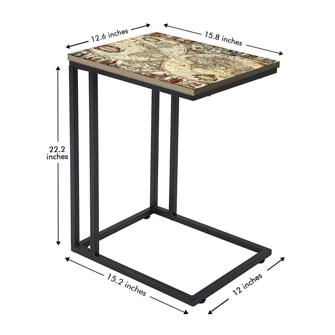 Designer Outdoor C Table - World Map Design Nutcase