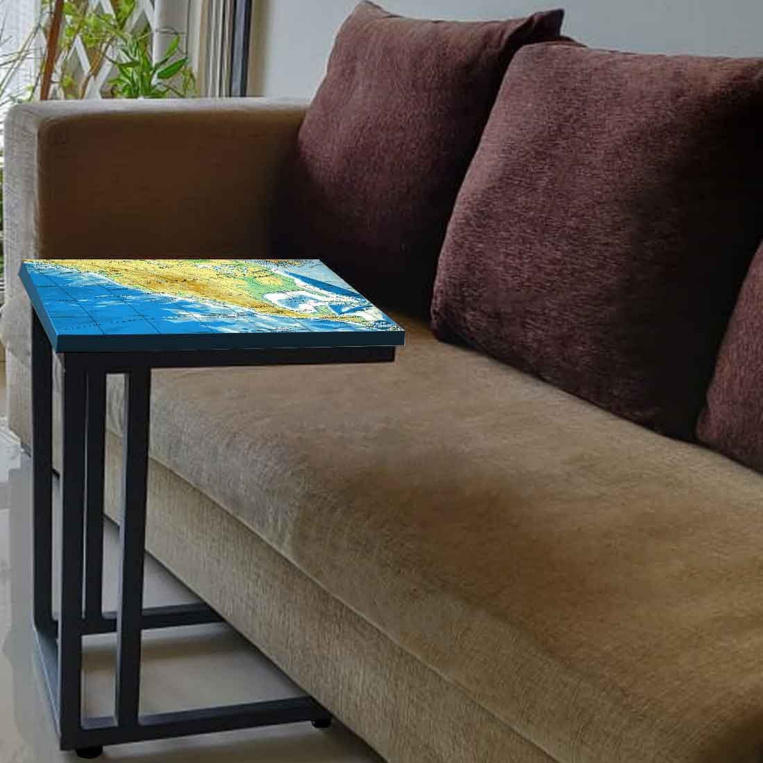 C Side Shaped Table  -  Atlas Map Nutcase