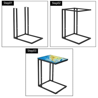 C Side Shaped Table  -  Atlas Map Nutcase