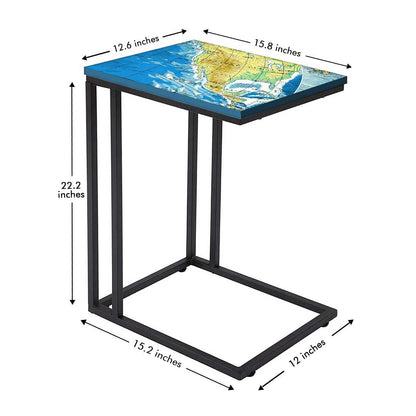 C Side Shaped Table  -  Atlas Map Nutcase