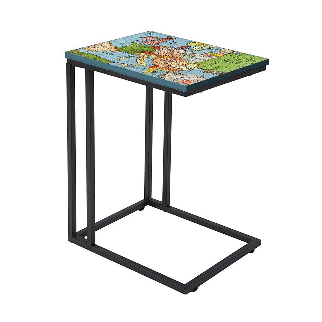 Designer Small Metal C Table - World Map Nutcase