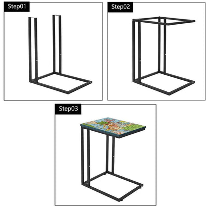 Designer Small Metal C Table - World Map Nutcase