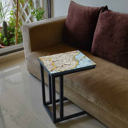 C Shaped End Table For Sofa  - Map Nutcase