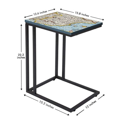 C Shaped End Table For Sofa  - Map Nutcase