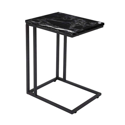 Marble C Metal Table -Digital Print - Not Real Marble -_Black Effect Nutcase