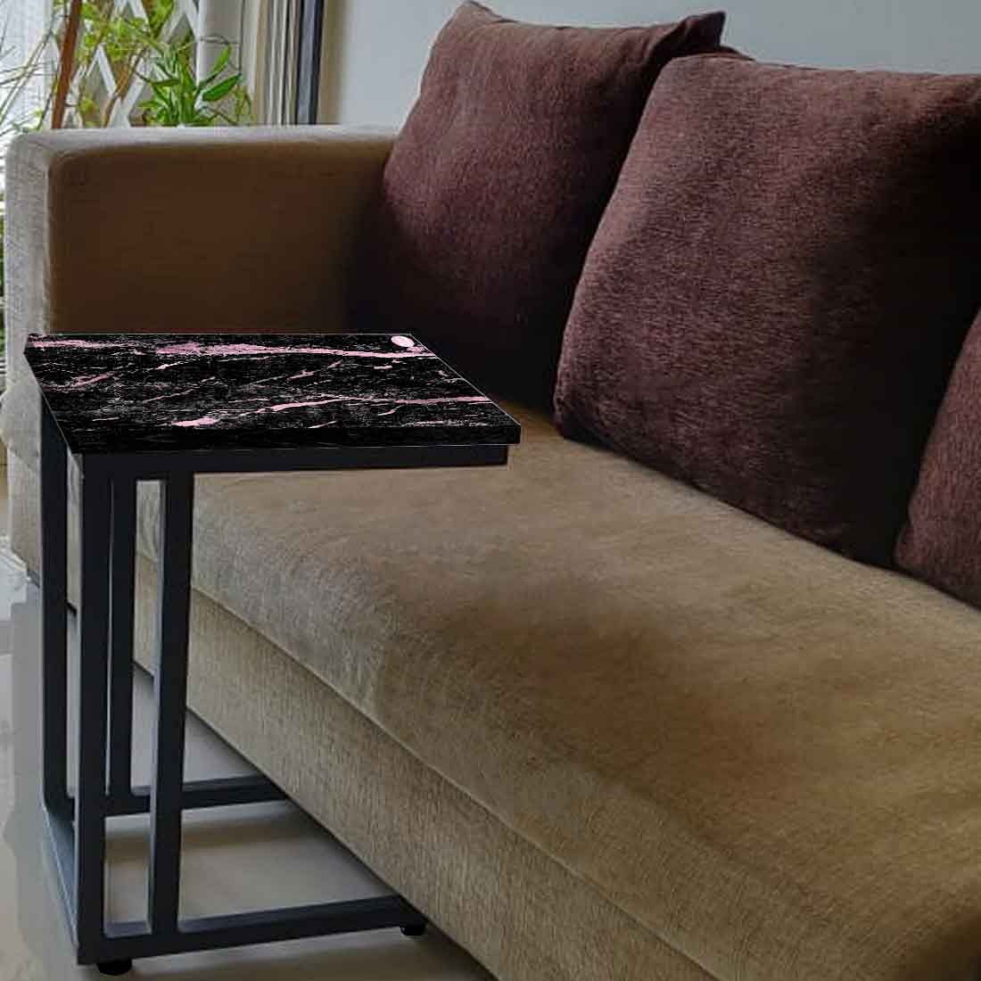 Black Marble C Table For Sofa -Digital Print - Not Real Marble - Black Pink Effect Nutcase