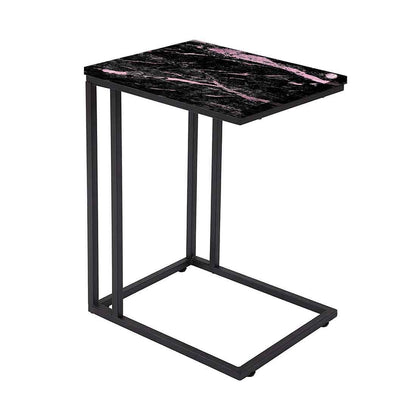 Black Marble C Table For Sofa -Digital Print - Not Real Marble - Black Pink Effect Nutcase