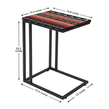 Nutcase Design C Shaped Side Table for Laptop Work on Sofa Couch-Study Breakfast Snack Serving End Tables -_Mexican Design Nutcase