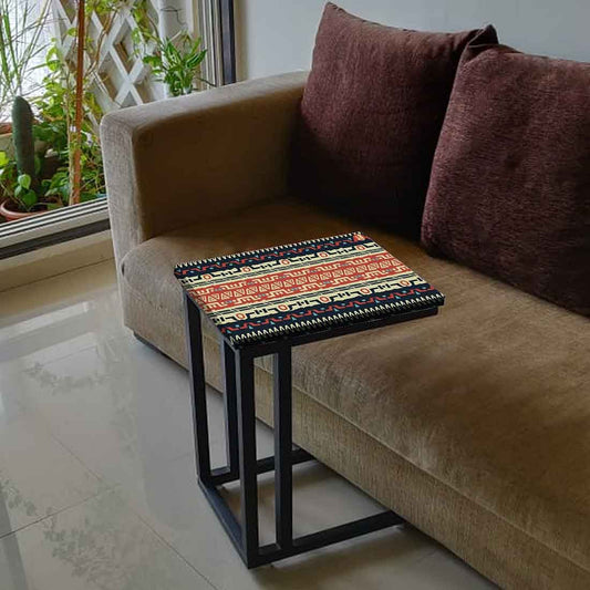 Black C Shaped Table For Sofa - Ethnic Design Nutcase