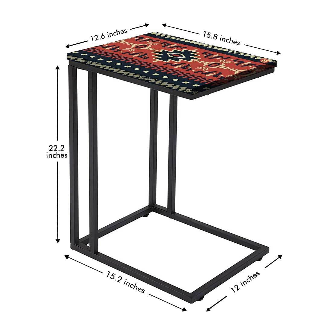 C SideTable For Sofa - Brown Mexican Pattern Nutcase