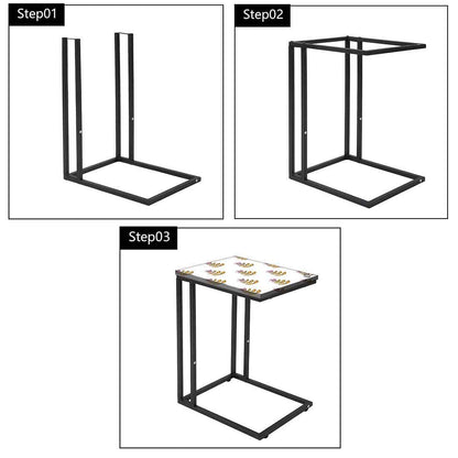 Floral C Shaped Table For Sofa - Ethnic Leaf Nutcase