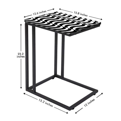 Designer High-field C Table -White Black Waves Nutcase