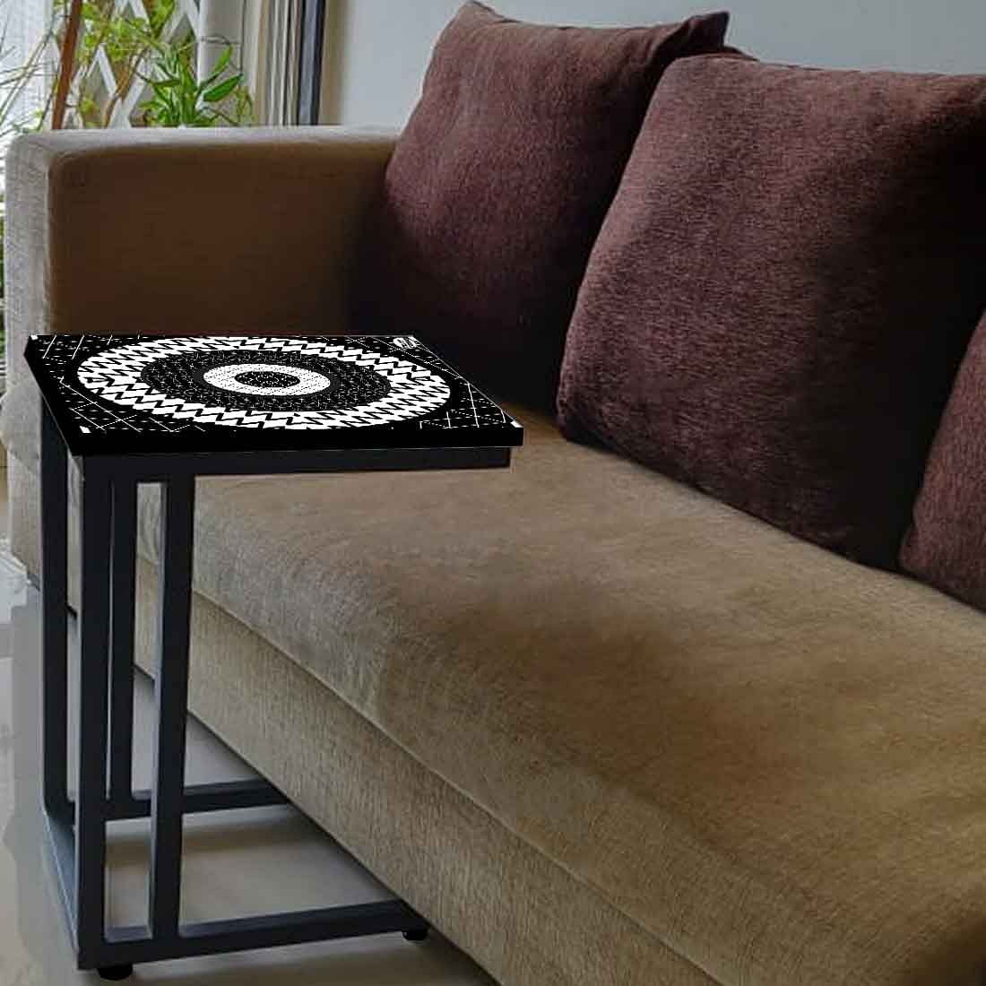 Designer Black Metal Sofa Table -Circle Black Nutcase