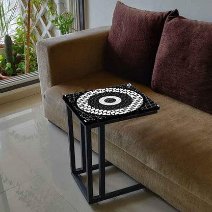 Designer Black Metal Sofa Table -Circle Black Nutcase