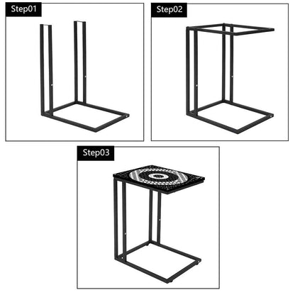 Designer Black Metal Sofa Table -Circle Black Nutcase