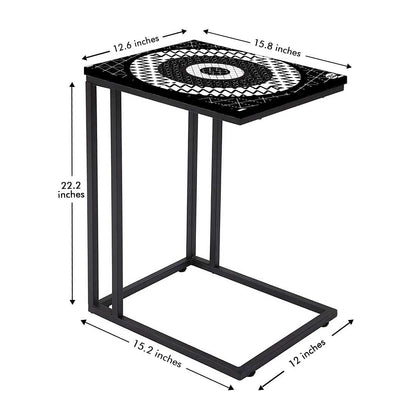 Designer Black Metal Sofa Table -Circle Black Nutcase