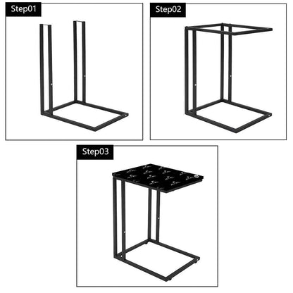 Designer Metal Sofa C Table -Mini White Wave Nutcase