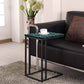 C Shaped End Table For Sofa - Dark Green Tropical Nutcase