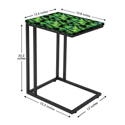 Small Metal C Table For Sofa - Green Tropical Nutcase