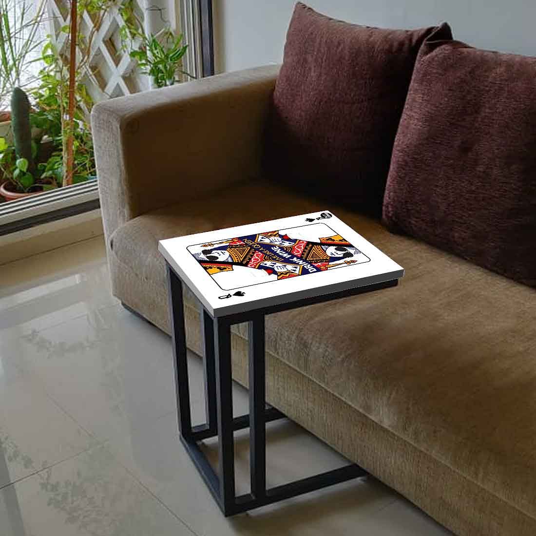 White Metal C Table For Sofa  - Queen Nutcase