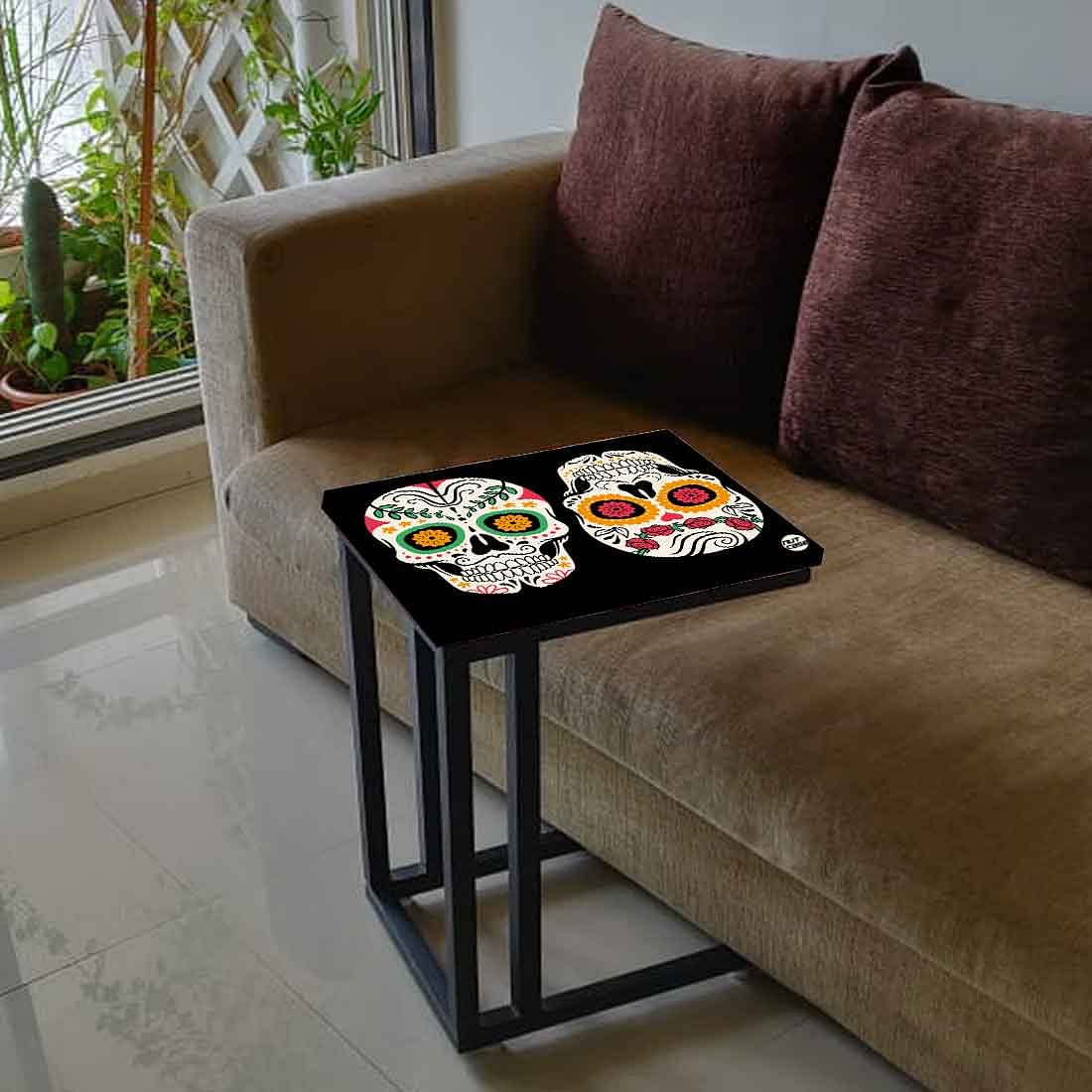 Beautiful C Shaped Side Table -  Skull Nutcase