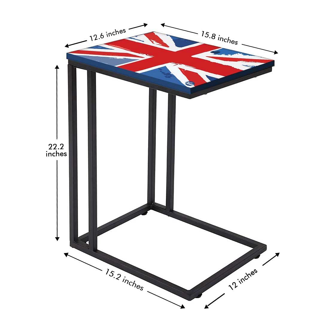 C Shaped End Table For Sofa - British Flag Nutcase