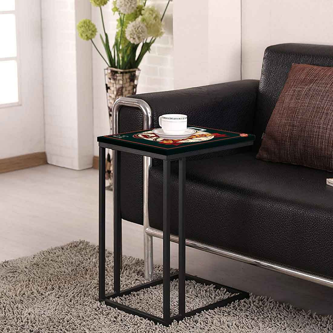 C Shaped Side Table For Sofa - Beer O'Clock Nutcase