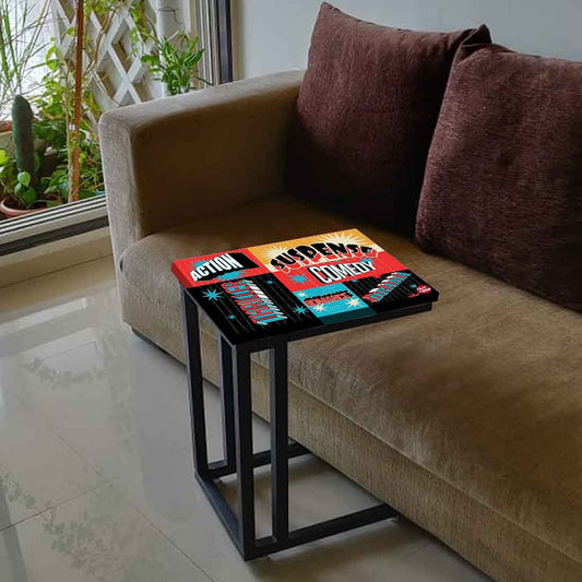 Designer C Shaped End Table - Suspense Comedy Nutcase