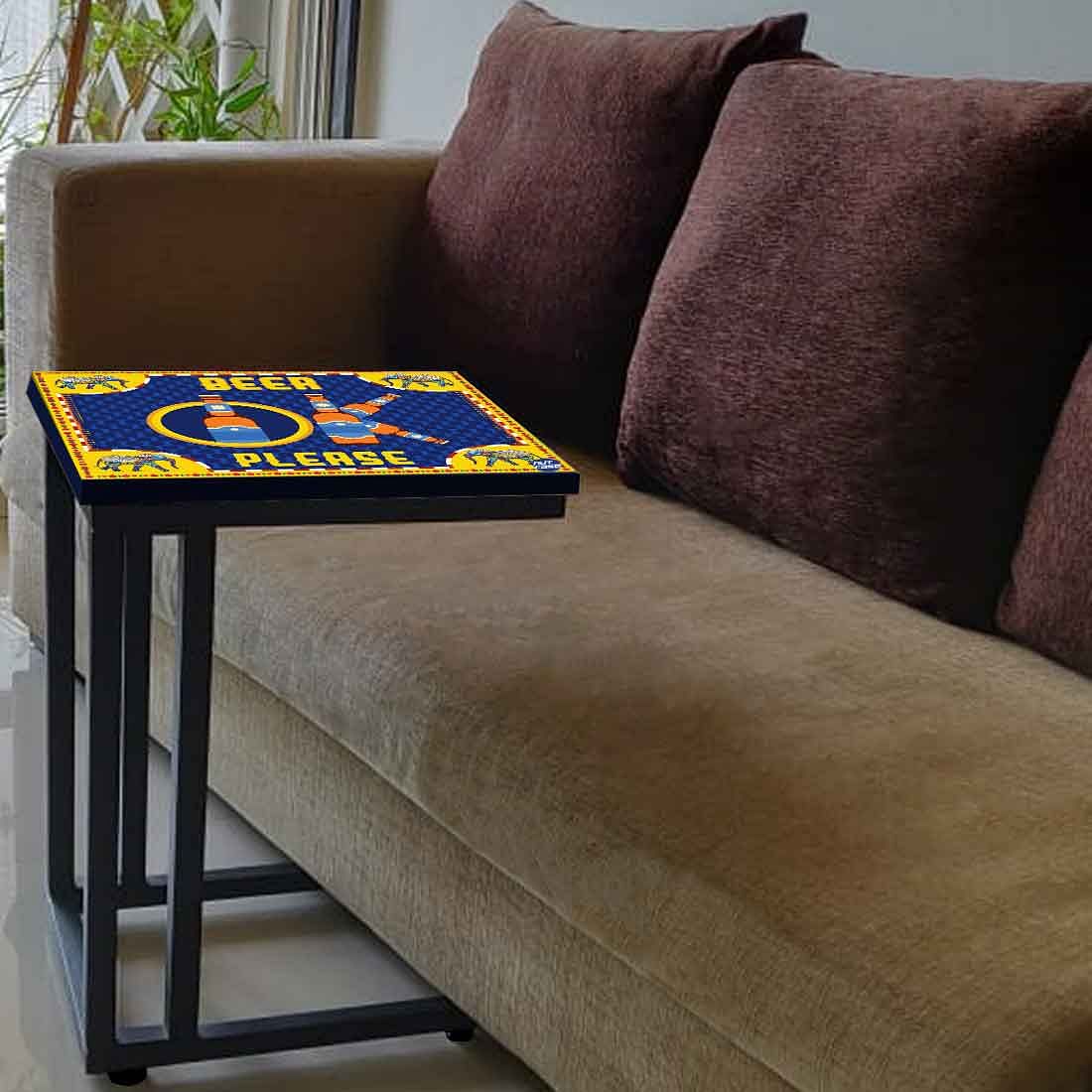 C Shaped End Table For Sofa - Beer Please Nutcase