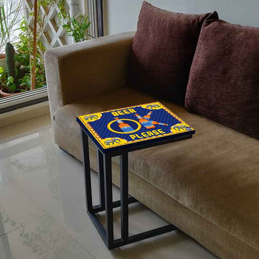 C Shaped End Table For Sofa - Beer Please Nutcase