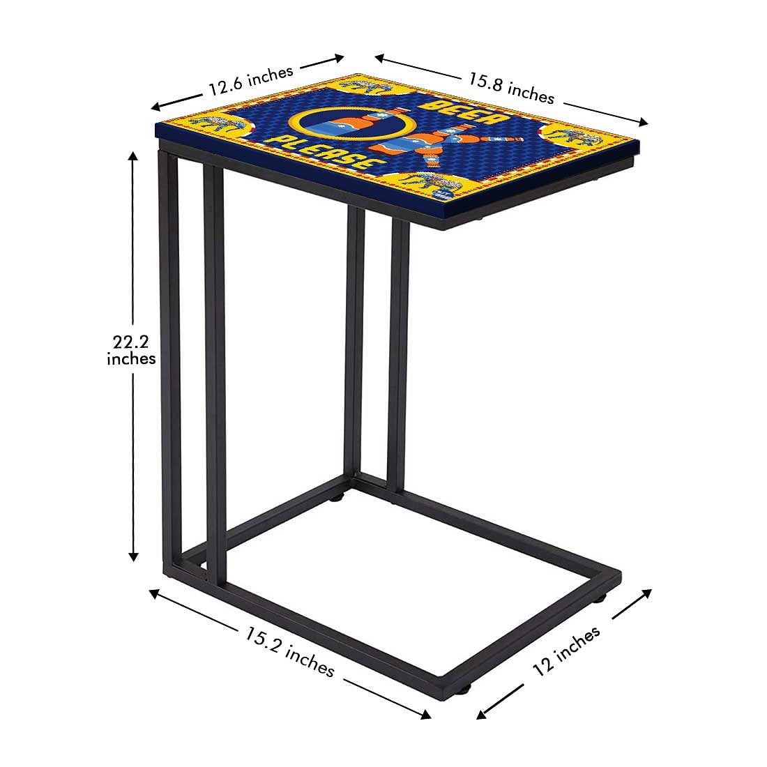 C Shaped End Table For Sofa - Beer Please Nutcase