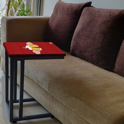 C Shaped Side Table For Sofa - Cheers to Beer Nutcase