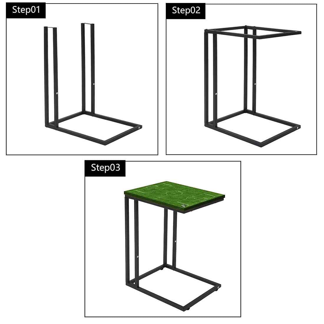 Small C Shaped Table For Sofa - Football Pitch Nutcase