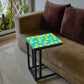 Beautiful Black Sofa Side C Table - Lime Lemon Pattern Nutcase