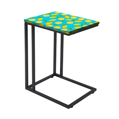 Beautiful Black Sofa Side C Table - Lime Lemon Pattern Nutcase