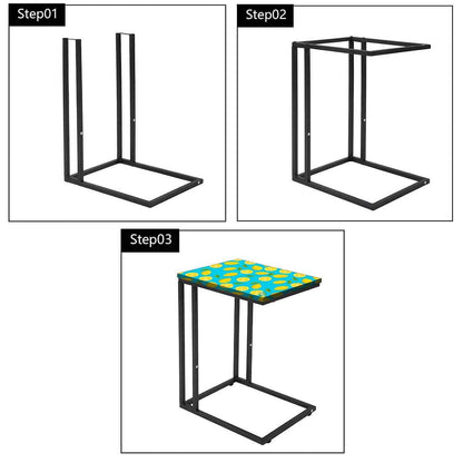 Beautiful Black Sofa Side C Table - Lime Lemon Pattern Nutcase