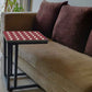 C Shaped Sofa Table - Brown Retro Pattern Nutcase