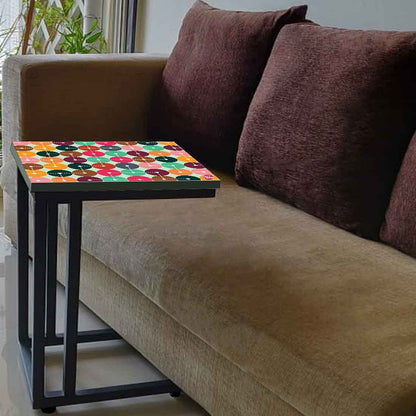 C End-Table Table For Sofa - Circle Code Pattern Nutcase